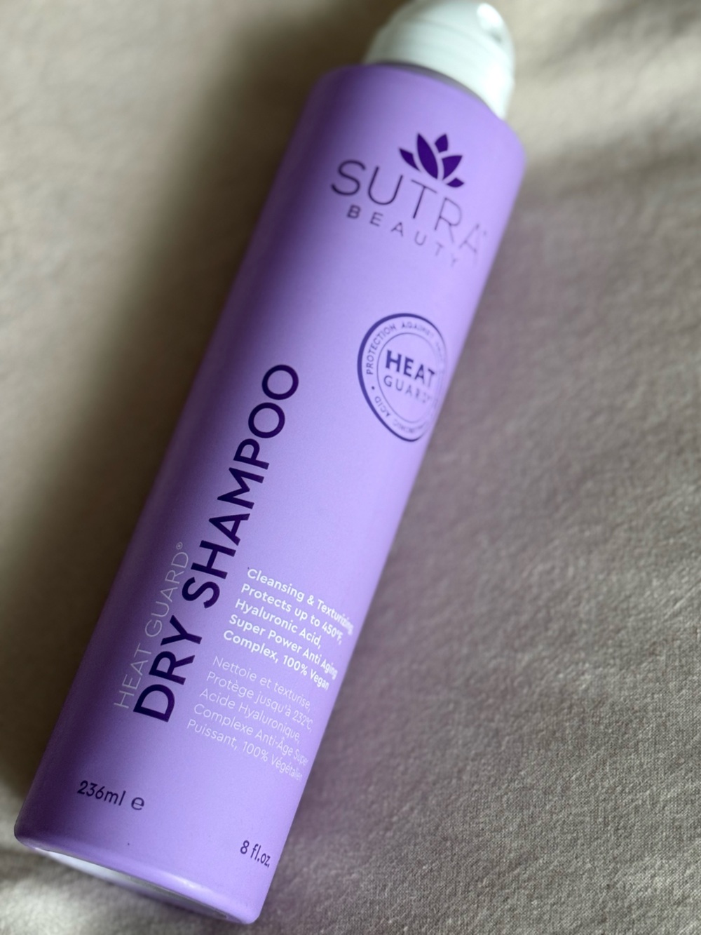 New sutra beauty Heat Guard Dry Shampoo - Lavender Purple Bottle